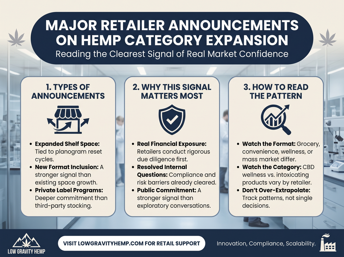 Major Retailer Hemp Category Announcements infographic