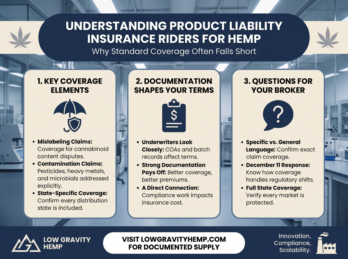 Understanding Product Liability Insurance Riders for Hemp infographic