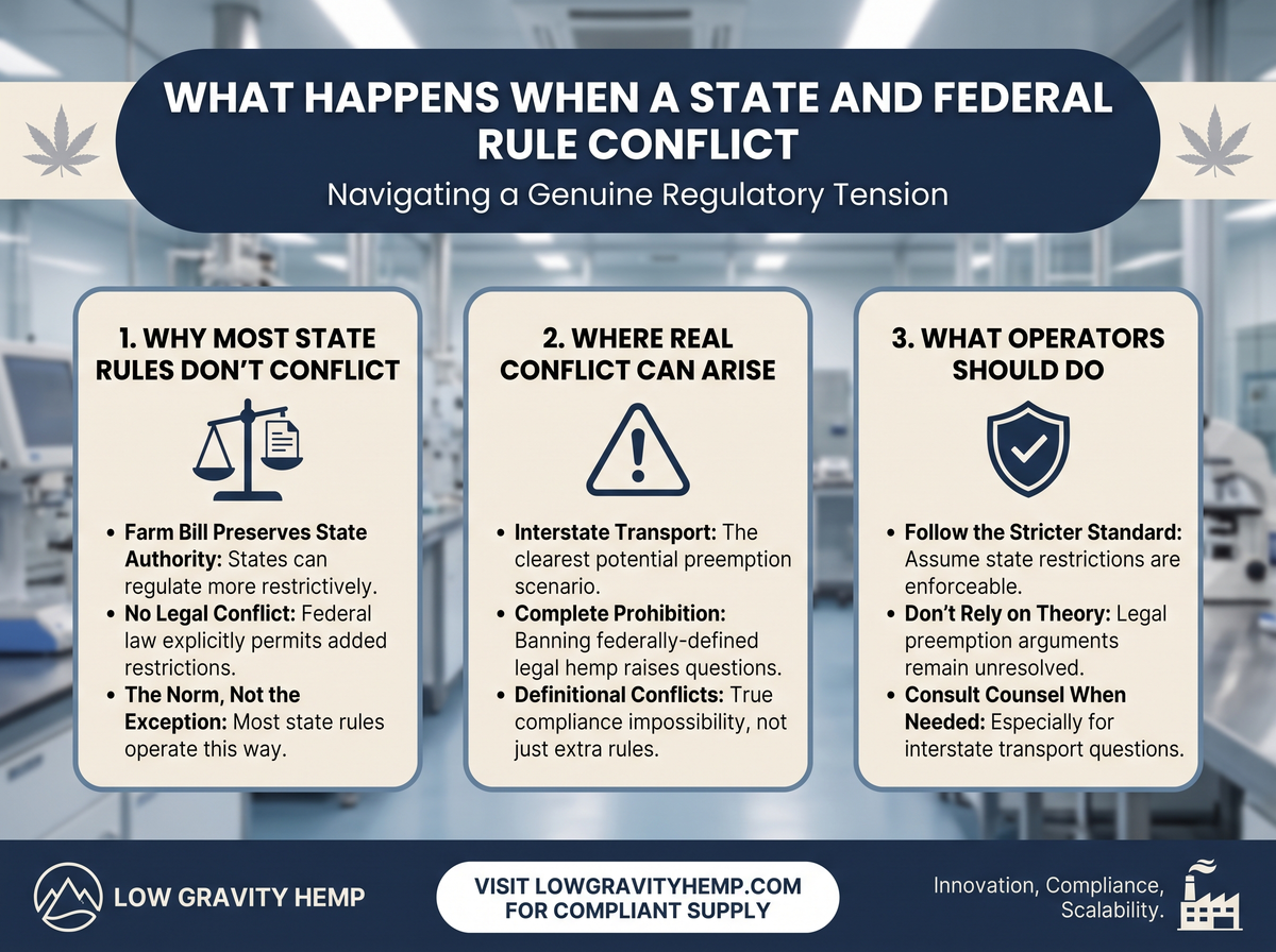 What Happens When a State and Federal Rule Conflict infographic