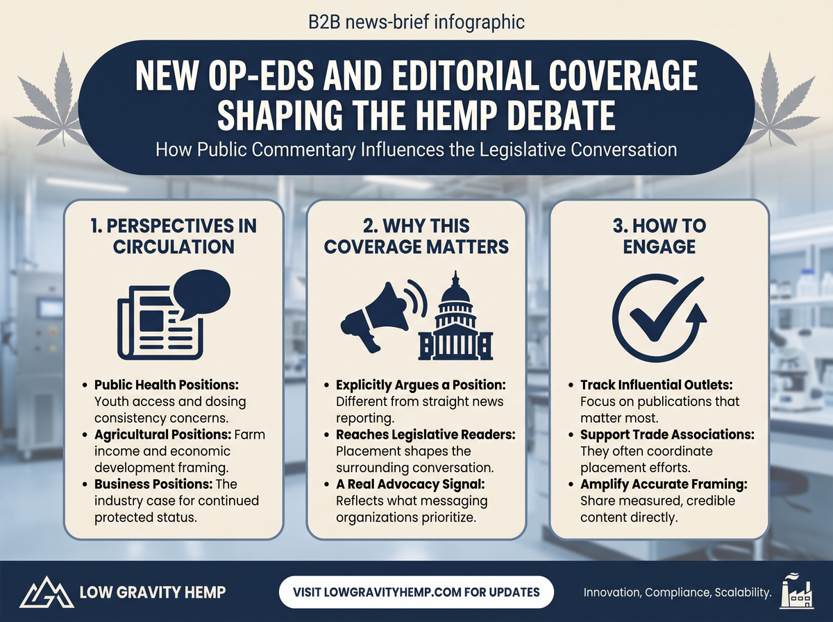 New Op-Eds and Editorial Coverage Shaping the Hemp Debate infographic