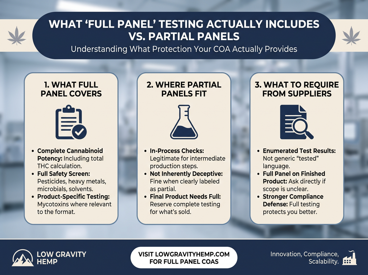 What Full Panel Testing Actually Includes vs Partial Panels infographic