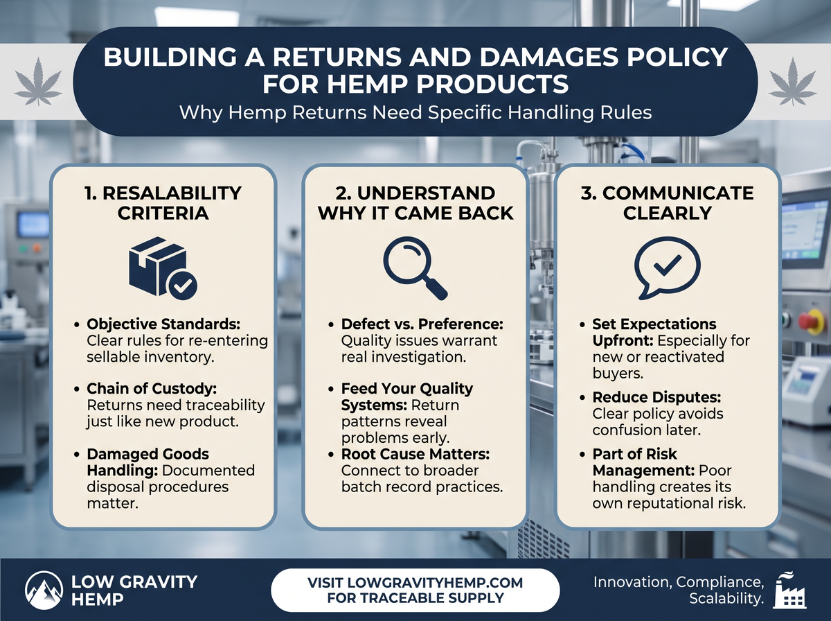 Building a Returns and Damages Policy for Hemp Products infographic