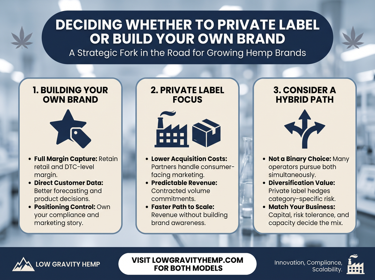 Deciding Whether to Private Label or Build Your Own Brand infographic