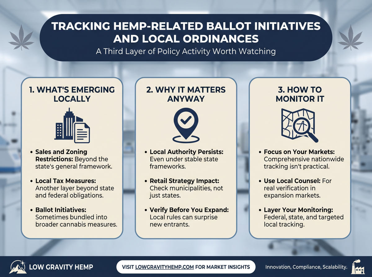 Tracking Hemp-Related Ballot Initiatives and Local Ordinances infographic