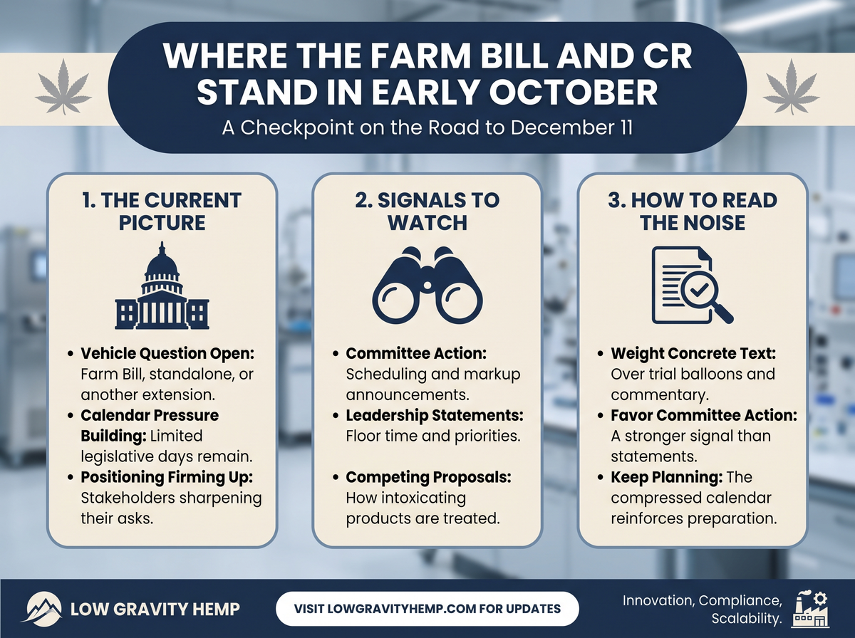 Where the Farm Bill and CR Stand in Early October infographic